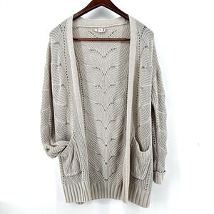 Whimsy Sweater Cardigan Women Medium Open Loose Knit CottageCore Whimsigoth